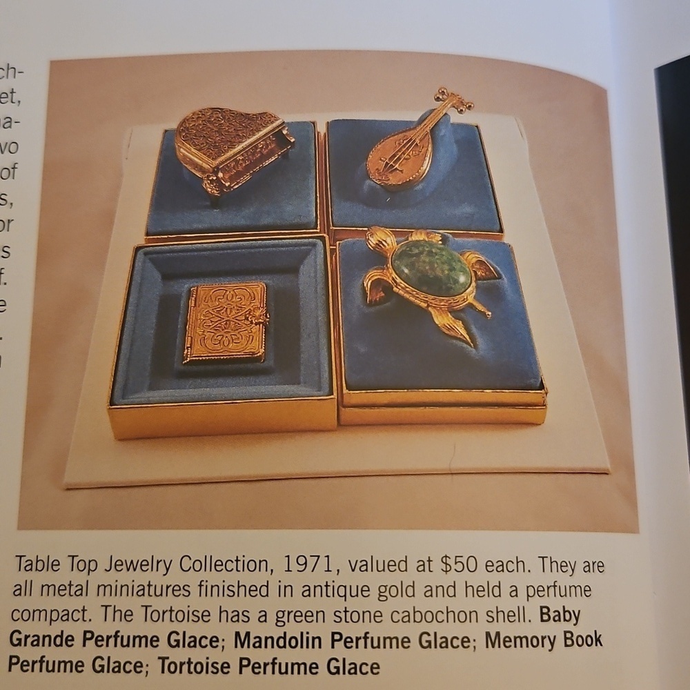 Vtg AVON 1971 Green Gemstone Tortoise Perfume Glace Trinket Locket Box - Picture 9 of 9